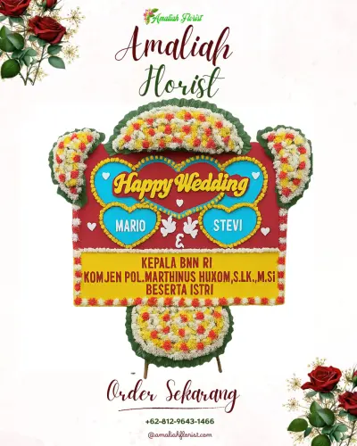Karangan Papan Bunga Pernikahan di Tuguwaji